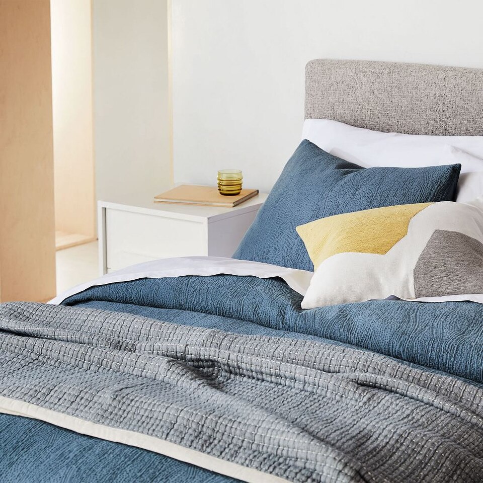 TENCEL™ Cotton Matelasse Duvet Cover & Pillowcases Stormy Blue west